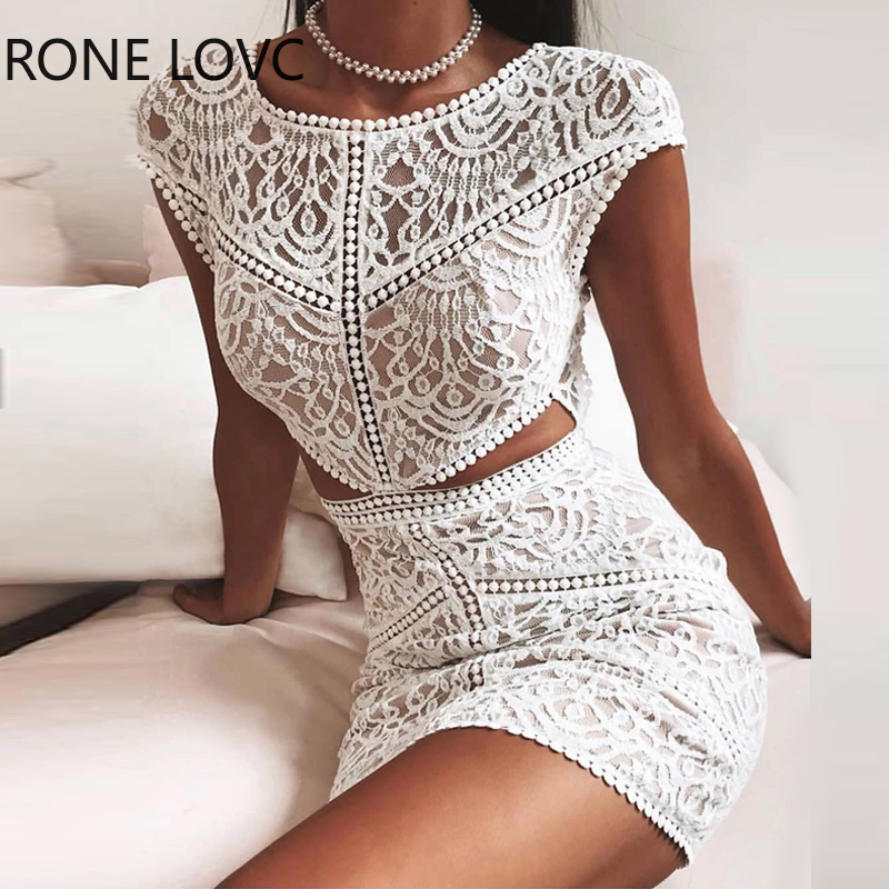 

2021women solid crochet lace mesh mini dress elegant fashion chic dress bodycon dress, Black;gray