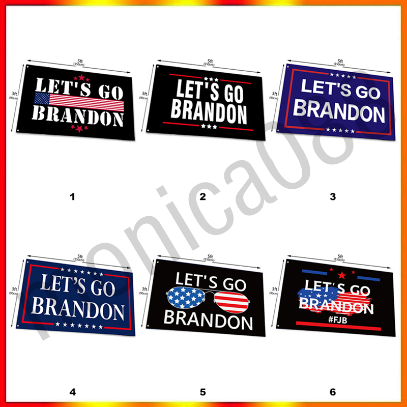 

NEW Lets Go Brandon Flag 90*150cm Outdoor Indoor Small Garden Flags- FJB Single-Stitched-Polyester With Brass Grommets EE