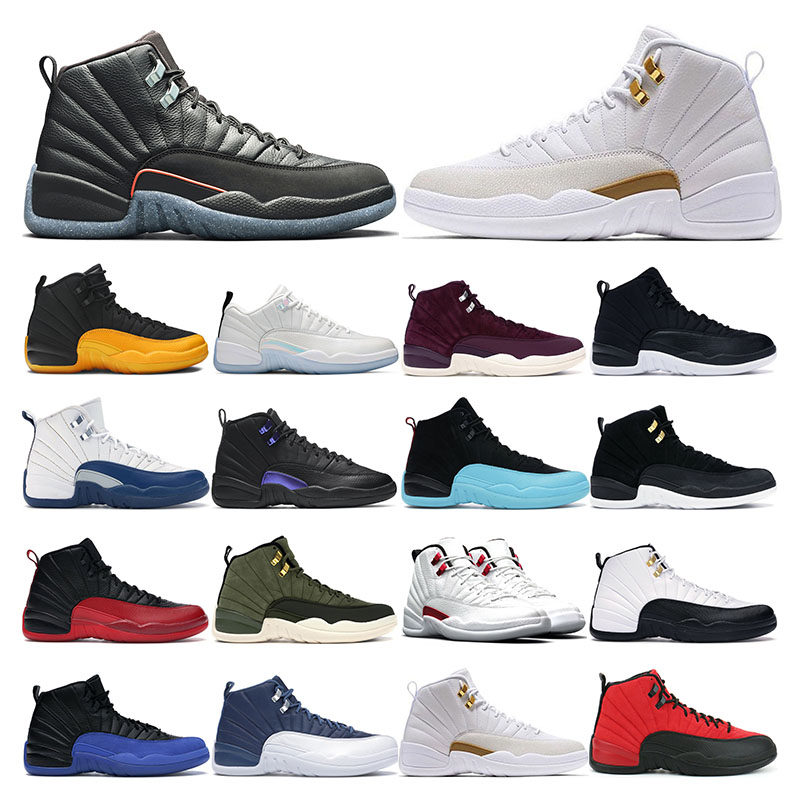 

j12 men basketball shoes 12s mens trainers Utility Twist Easter Flu Game Winter Black Reverse Taxi Nylon sports sneakers size 7-13, 15 the master