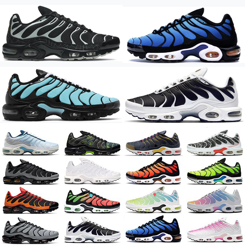 

2022 Newest Plus TN Mens Running Shoes Triple Black White Aqua Silver Psychic Blue Gradient Womens Atlanta Pink Fade Rainbow outdoor men trainer Eur 36-45, As photo 45