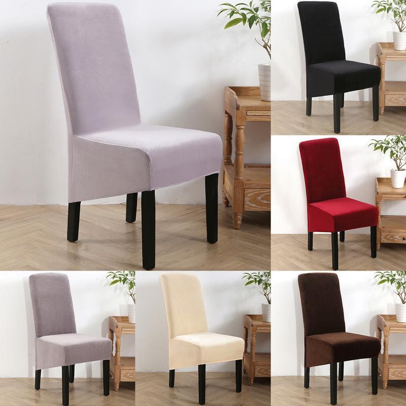 

Thick Chair Cover Plain Elastic Armchair Dust Guards Solid Color Removable For Wedding El Home Decorative 1/2/4/6 Piece Covers