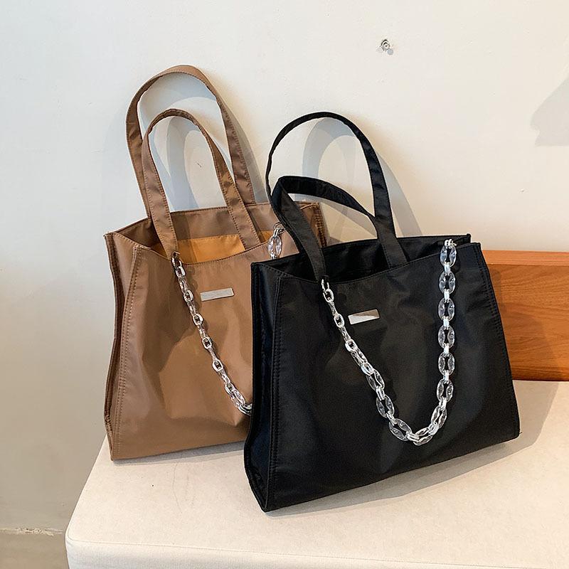 

Evening Bags Fashion Tote Bag Female Oxford Solid Color Handbag 2021 Simplicity Handle Large Capacity Shoulder Lady Purse, Black