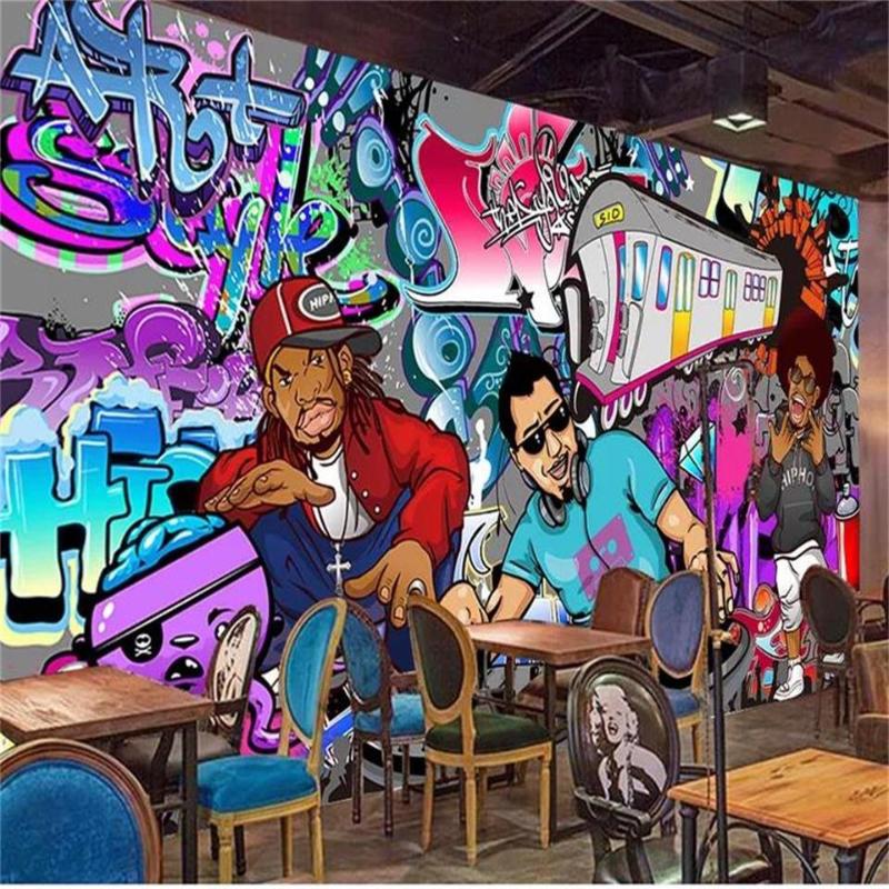 

Custom 3D Po Wallpaper Mural Room Sofa TV Backdrop Graffiti Hip Hop Rock Music Bar KTV Kids Picture Wallpapers