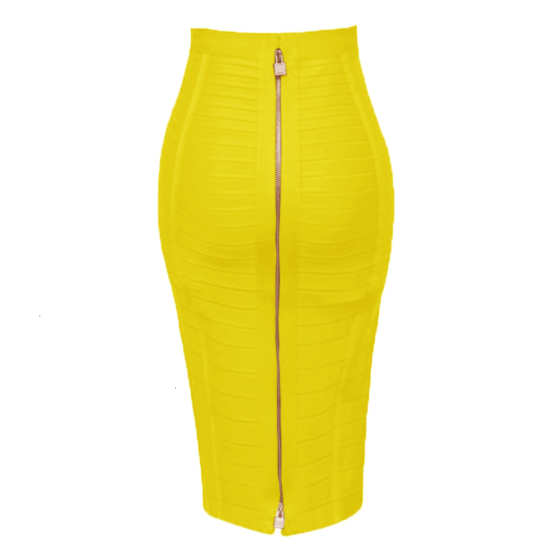 

Skirt Plus Size XL XXL Women Summer Fashion Sexy Zipper Neon Green Bandage Pencil Candy Color Night Club, H888-sky blue