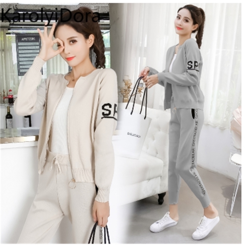 

Women's suit winter Knit sweater sportswear female early autumn fashion casual two-piece 210520, Image color
