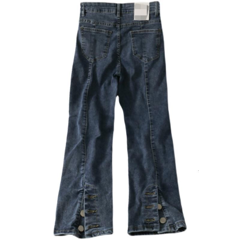 

Women' 2021 Spring New Coming Womens Waist Denim Jeans FZ432 Full Length Button Decoration High Quality Ladies Girls Pants, Light blue