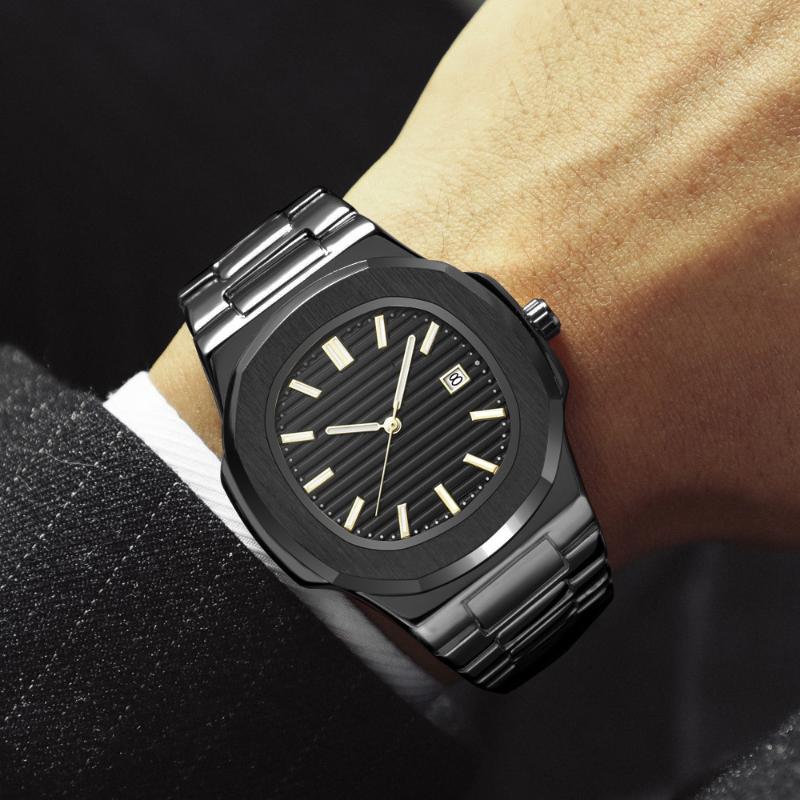 

Wristwatches 2021 Men's Fashion Top Men Watches Black Casual Waterproof Male Quartz Watch Sports WristWatch Relogio Masculino, Black-black