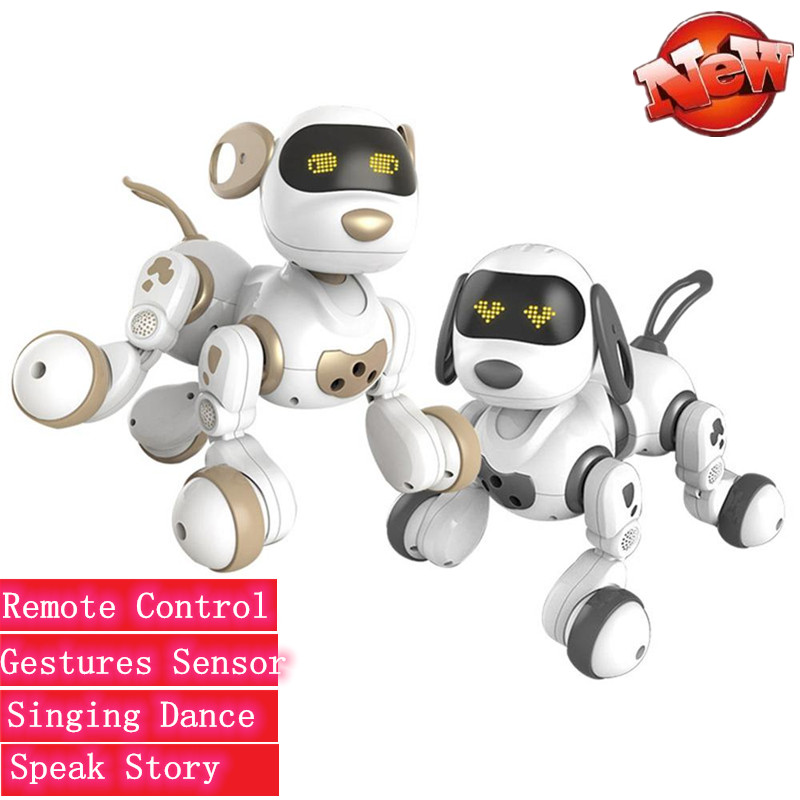 

Intelligent Robot Dog Toy Can Talking Walk Singing Dancing Interactive Cute Puppy Electronic Pet Animal Model Play With Kid toys, Black