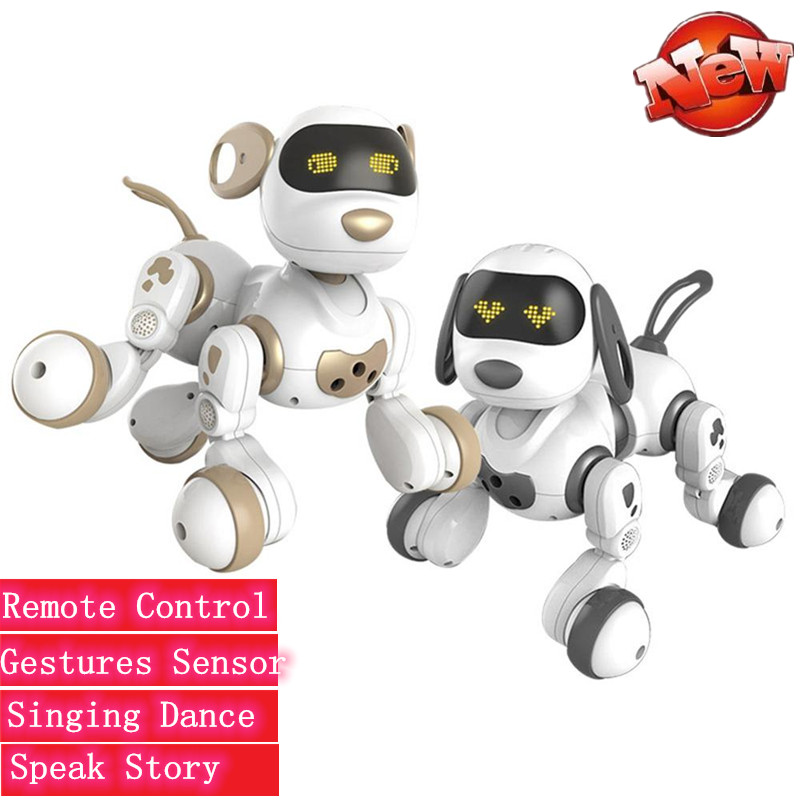 

Intelligent Robot Dog Toy Can Talking Walk Singing Dancing Interactive Cute Puppy Electronic Pet Animal Model Play With Kid toys, Black
