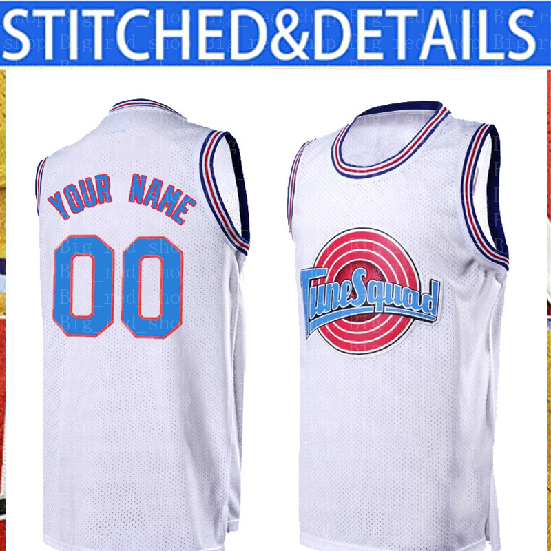 

Custom DIY DESIGN Movie Space Jam Any number Jersey 00 mesh basketball Sweatshirt personalized stitching team name and numbe White 2021