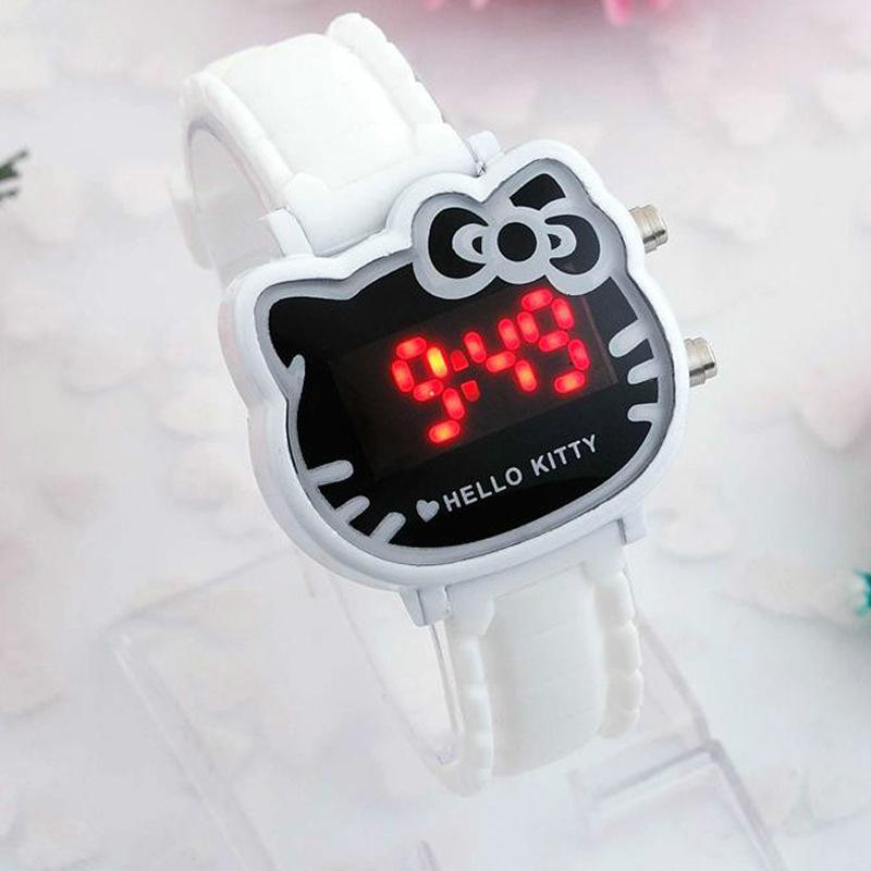 

Wristwatches Watches For Women Cartoon Silicone Strap LED Electronic Wrist Kids Watch Clock Gifts Children Girls, Slivery;brown