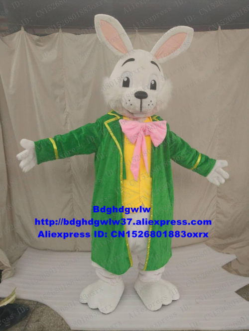 

Mascot Costumes White Green Easter Bunny Osterhase Rabbit Hare Mascot Costume Adult Cartoon Character Family Gifts Promotional Items zx1526, Default color