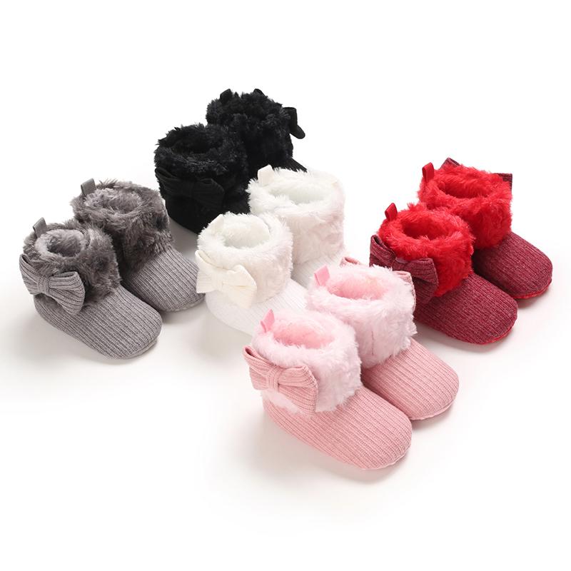 

Boots 0-18M Born Baby Girl Snow Winter Thermal Shoes Plush Ankle Boys And Girls, Black;grey