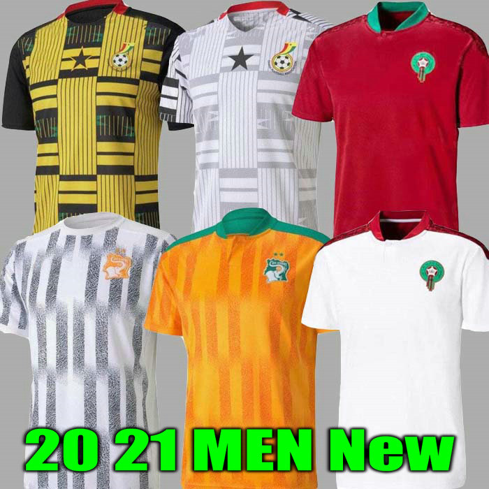 

20 21 Ghana Ivory Coast Morocco soccer jersey 2021 Home Away yellow red Football shirt, 20 21 ivory coast home