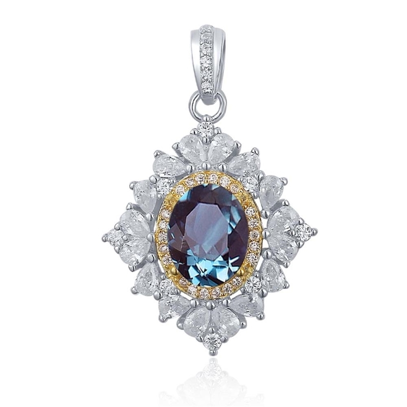 

Designs 925 Silver Jewelry 1.25ct Alexandrite Pendant Necklace & CZ Stone jewelry/Silver Alexandrite Pendant 210524
