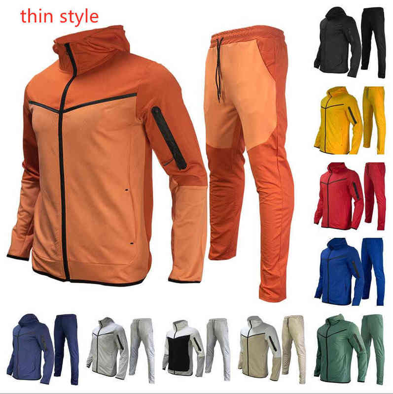 

Men thin tech fleece tracksuit sportwear long sleeve hoodies sweatshirts pullover hooded mens tracksuits hoodie techfleece pant jogger red, I need look other product