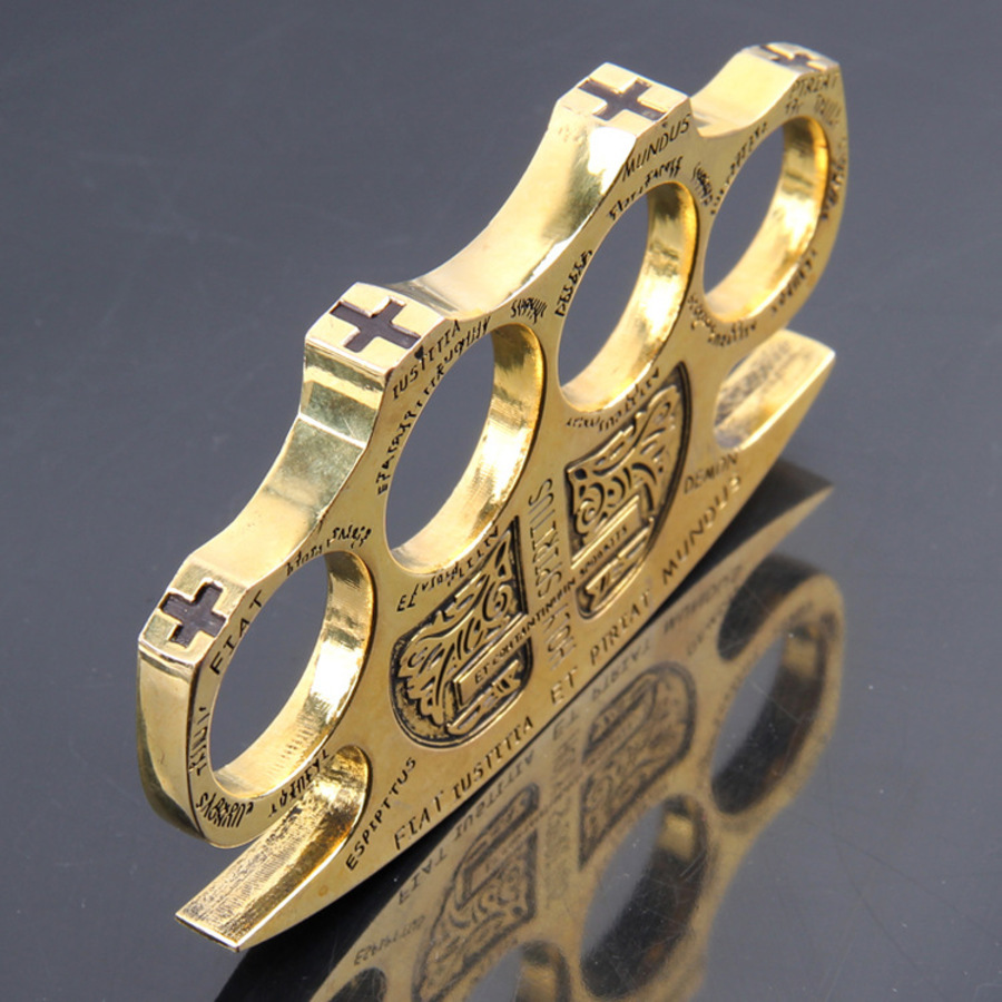 

Thickened Finger Tiger Four Self Defense Articles Martial Arts Equipment Fist Stab Iron Lotus Constantine Evil Spirit Elegy Gold 8UYP712