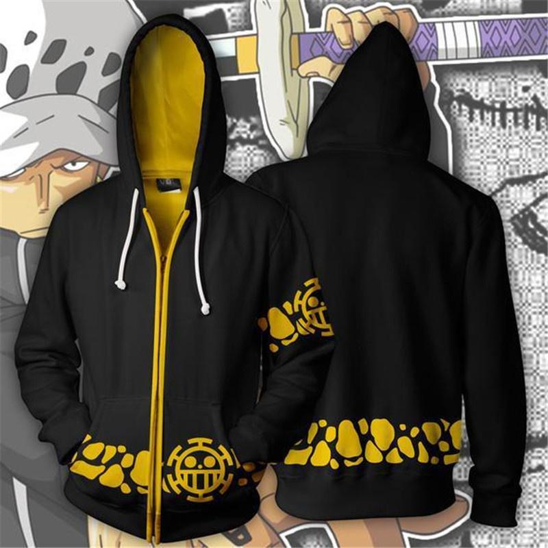 

Men's Hoodies & Sweatshirts Anime Cosplay One Piece 3D Printed Hooded Sweatshirt Men Women Fashion Zipper Hoodie Harajuku Hip Hop Streetwear, Black
