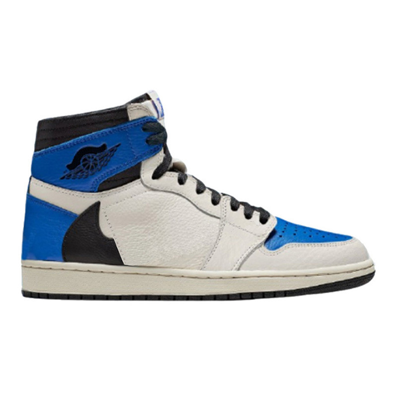

Travis Scotts x Fragment 1 High Og Boots Shoes Trophy Room Hyper Royal Union air Trainer 1s Trainers White Sail Designers 4 4s Sneakers, Black