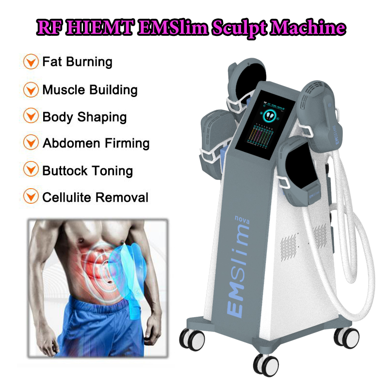 

RF HlEMT EMS Body Slimming 4 Handles Build Muscle Burn fat burning slim beauty Machine non invasive