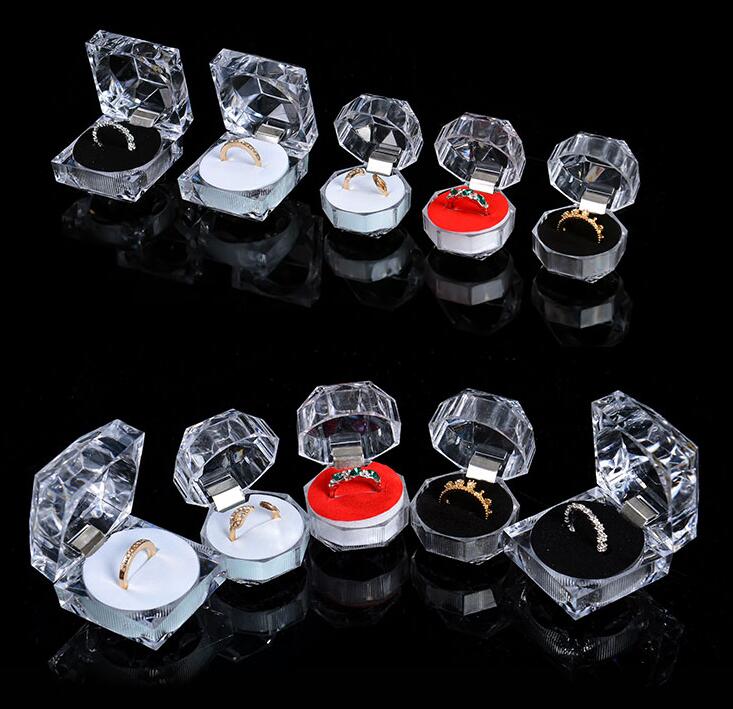 10pc/lot 6style Acrylic ring box Female mannequin Wedding transparent crystal Earring Trinket Gift packaging jewelry display B065-image-702053014