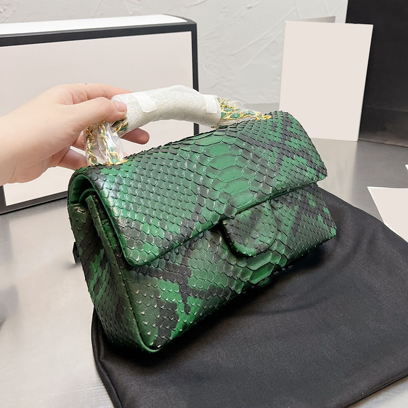 

Classic Double Flap Bags Serpentine Clafskin Leather Multi Pochette Three-dimensional Texture Classical Collection GHW Cross Body Designer Handbags 25CM, Box