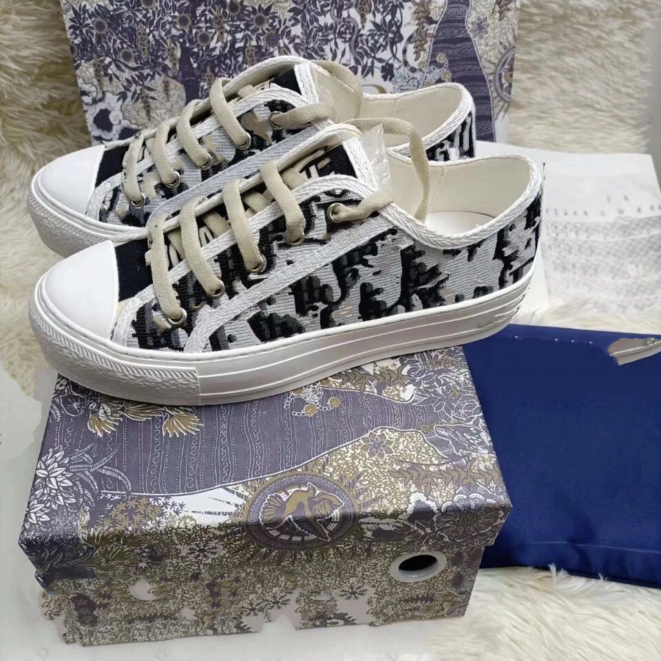 

The Newest Fashion luxurys design Sneaker Women Neoprene Ribbon D Connect Grosgrain shoes size 35-40 MJK003