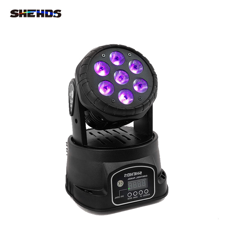 

SHEHDS LED 7x18W RGBWA+UV Moving Head Lighting 6in1 DMX Wash Light For DJ Club Stage Projector Disco 12/16CH Fast Delivery