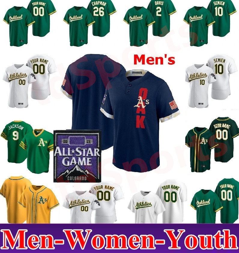 

Men Women Youth 2021 All-Star Game Baseball Jerseys Matt Chapman Khris Davis Marcus Semien Taner Roark Ramon Laureano Jesus Jurickson Athletic jersey, Blue;black