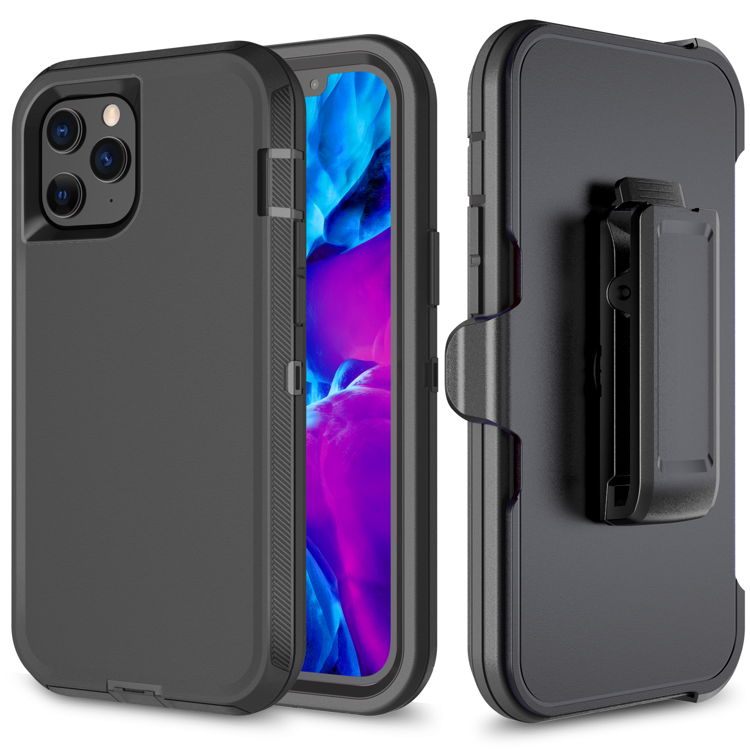 

Heavy Duty Hybrid 3-In-1 Holster Robot Defender Cases for iPhone 12 11 XR X/Xs Max Military Grade Shockproof Waterproof Case with Clip
