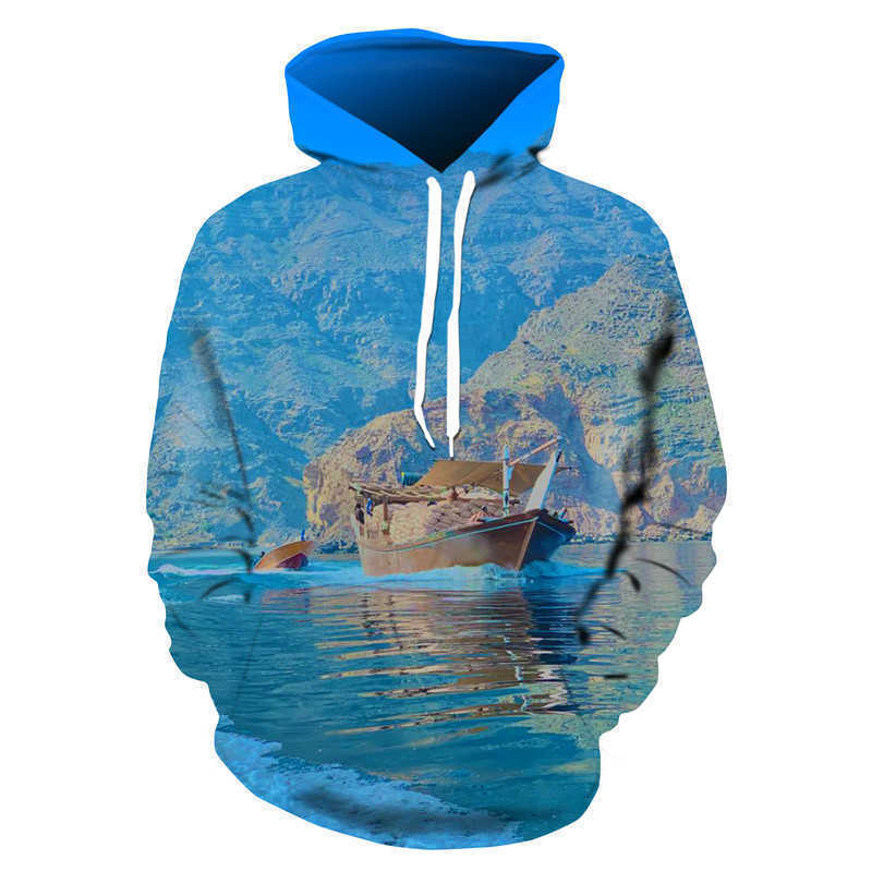 

2020 3D Deep Sea Fish Hoodie s Hot Fish Hoodie Creative Art Style And Restore Mode Capuchon Cartoon Trend Button Top s-6xl, Black