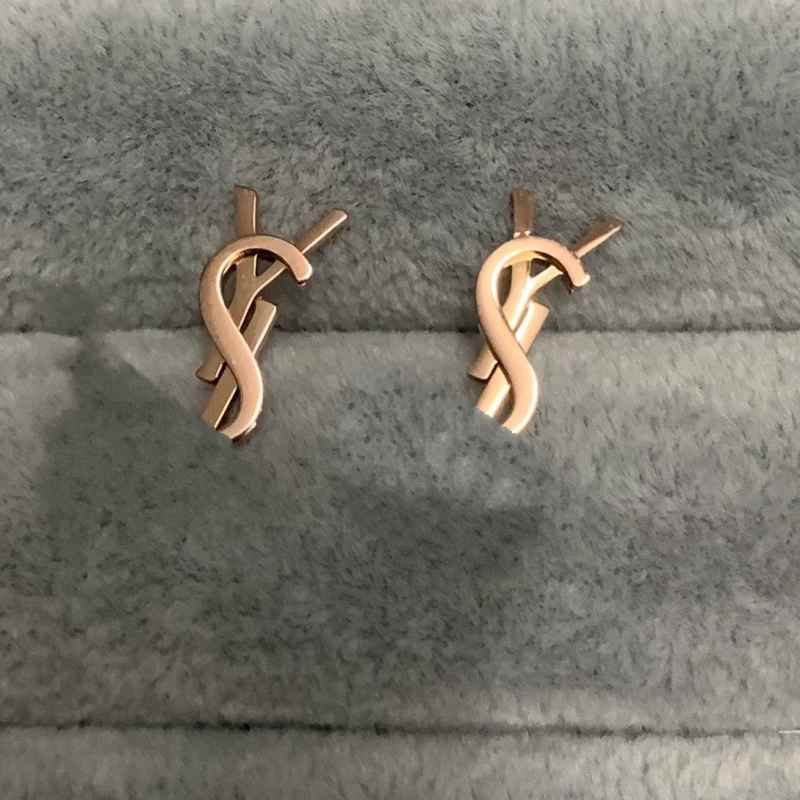 

20 design mix 2021 Factory price Wholesale big middle small wedding stud Earring Letter 18k rose Gold Silver Earrings size L M S Ear Studs W, Slivery;golden