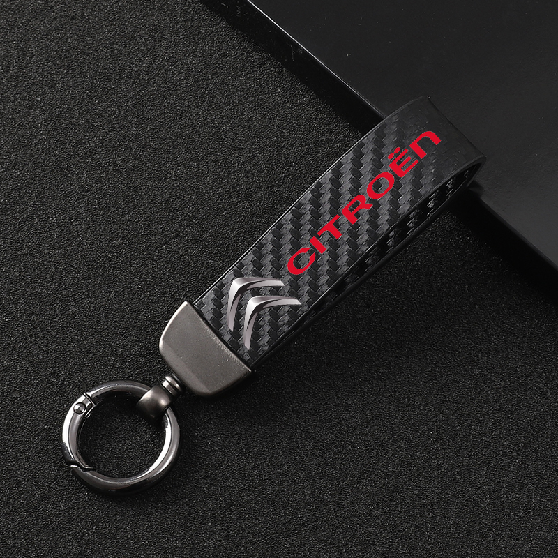 

New Carbon Fiber Car Styling Custom Made Keychain 4s Shop Fine Gift Key Ring For Citroen C1 C2 C3 C4 Picasso C5 DS3 DS4