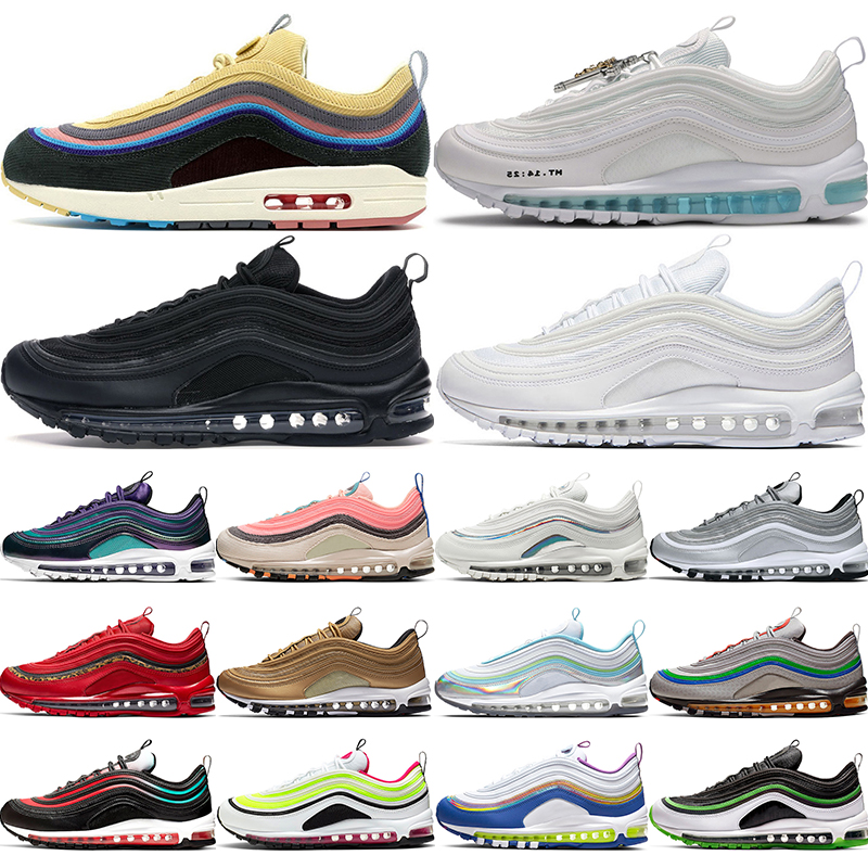 

97 Triple Black White mens womens trainers shoes Sean Wotherspoon Bred Jesus Shoe Bright Citron Persian Violet Halloween Red Leopard sports