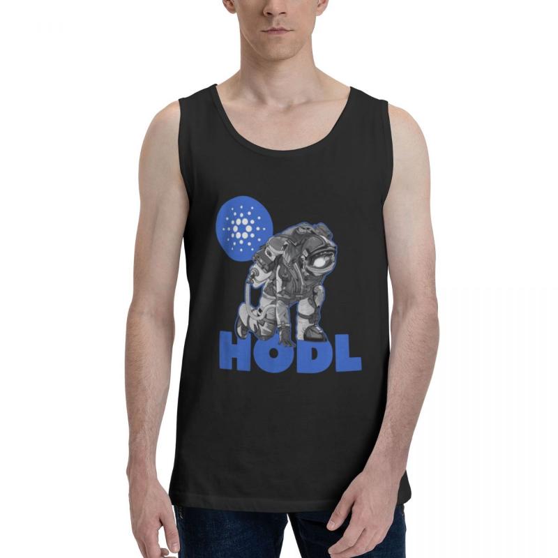 

Men' Tank Tops Top Shirt Cardano ADA HODL Astronaut Humor Graphic Crypto Vest Men Set Cute Sleeveless Garment, Black