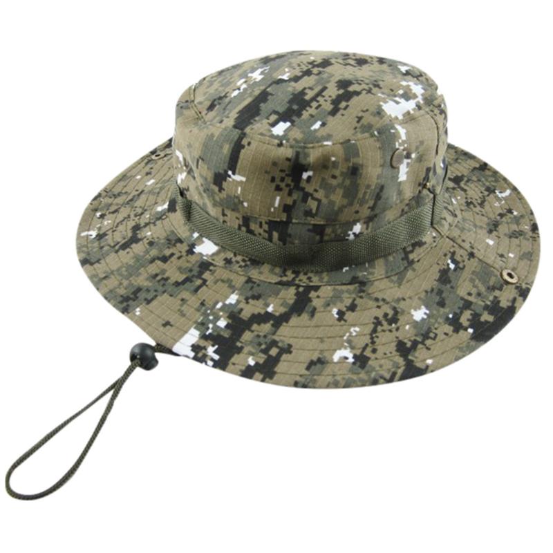 

Cloches Bucket Hats Outdoor Jungle Military Camouflage Bob Camo Bonnie Hat Fishing Camping Barbecue Cotton Mountain Climbing