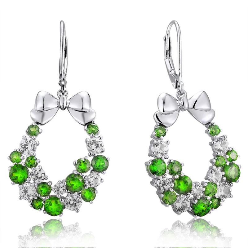 

Dangle & Chandelier GZ ZONGFA Handmade Natural Chrome Diopside Gem 925 Sterling Silver Butterfly Earrings For Women