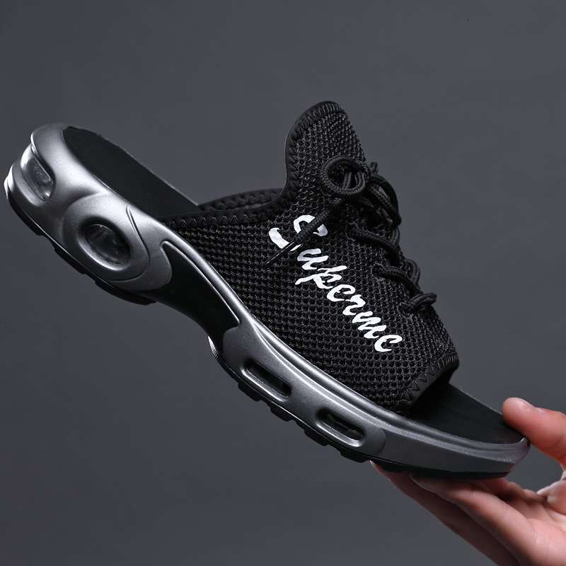 

Slippers Air cushioned slippers men's summer wear casual flip flop outdoor thick bottom elevated sports sandal antiskid beach shoes 1MI5, 1# shoe box