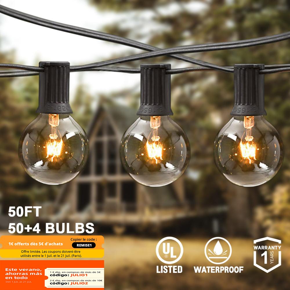 

30FT 50FT 25FT fairy string ight Outdoor christmas decoration Patio string ight for outdoor party garden garand wedding home