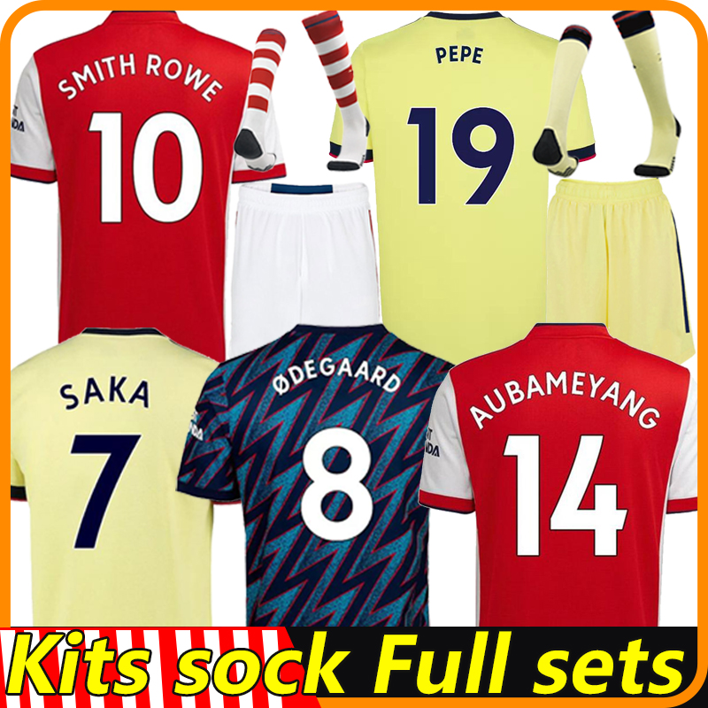 

2021 2022 PEPE SAKA ØDEGAARD Soccer Jerseys Fans Player version 21/22 Gunners ARSen THOMAS WILLIAN NICOLAS TIERNEY SMITH ROWE Kits sock Full sets football shirt