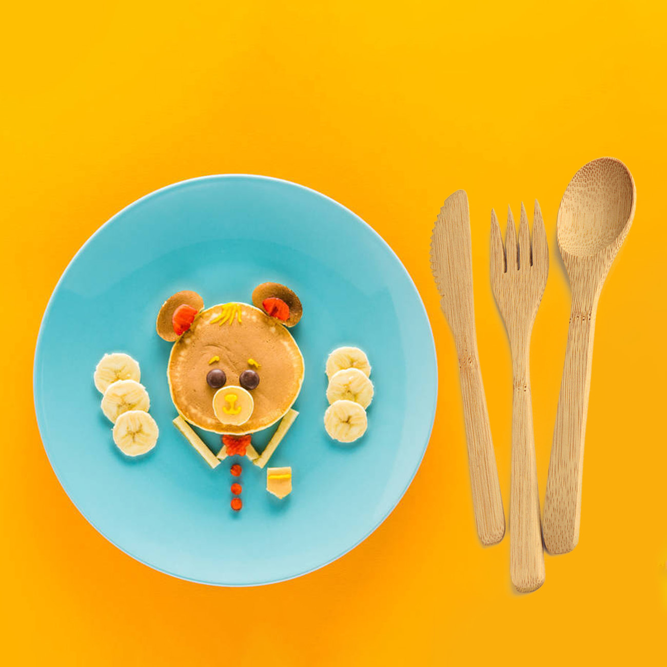 Eco-Friendly Bamboo Cutlery Set of Utensils with Reusable Bamboo Spoon, Fork, Knife, and Reusable Straw Cleaner For Travel-image-689789455