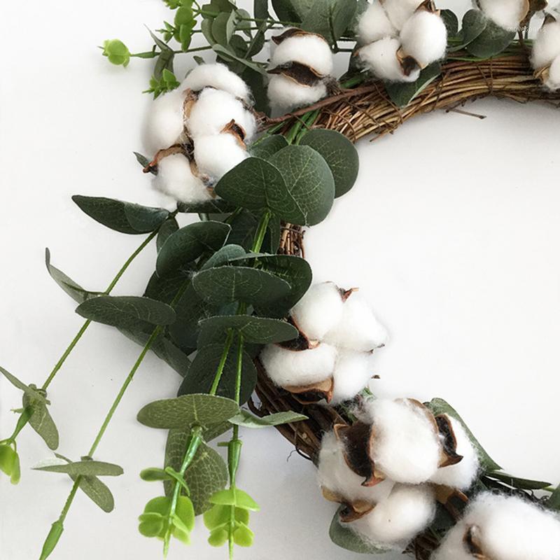 

Decorative Flowers & Wreaths Style Cotton Garland Christmas Halloween Threshold Decoration Wreath1, White