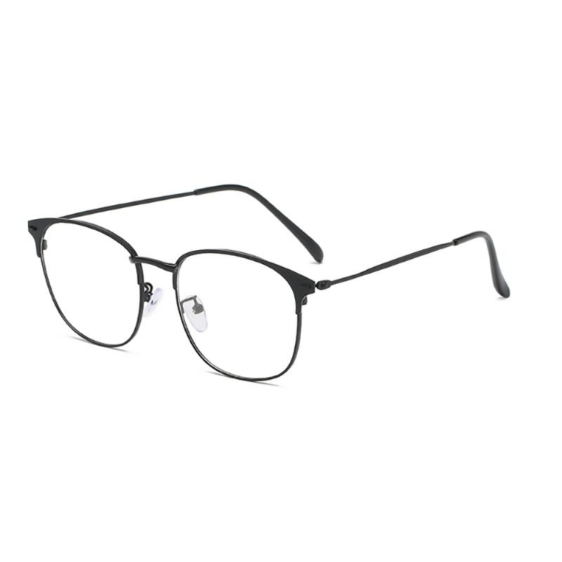 

Sunglasses Anti-blue Light Color Changing Women Men Retro Metal Eyebrows Square Nearsighted Frame Glasses Flat Mirror