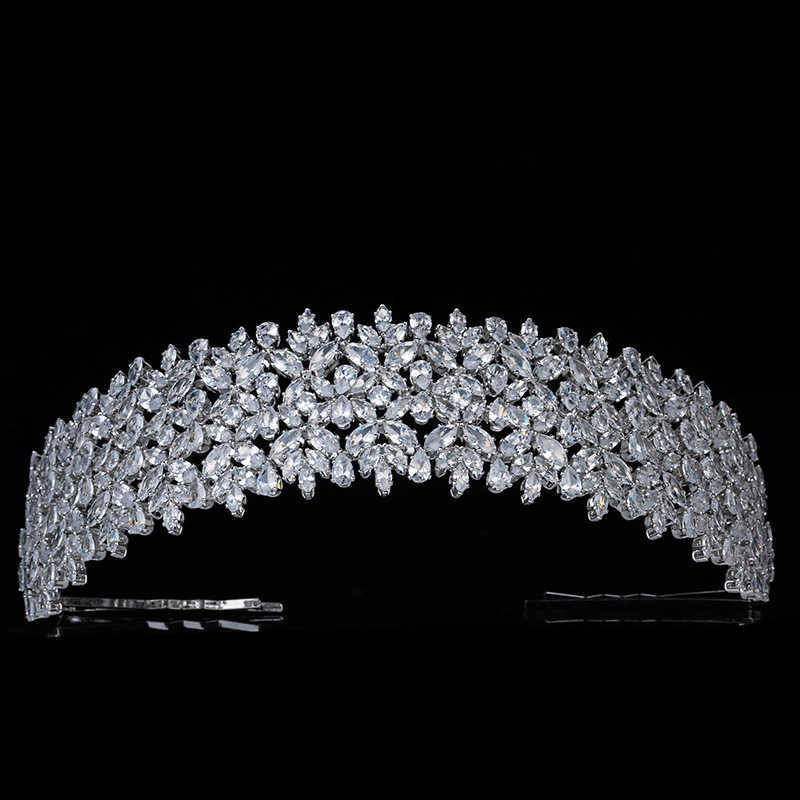 

Tiaras and Crown HADIYANA Gorgeous Simple Women Hair Jewelry Bridal Wedding Accessories Cubic Zircon BC5760 Corona Princesa 210616