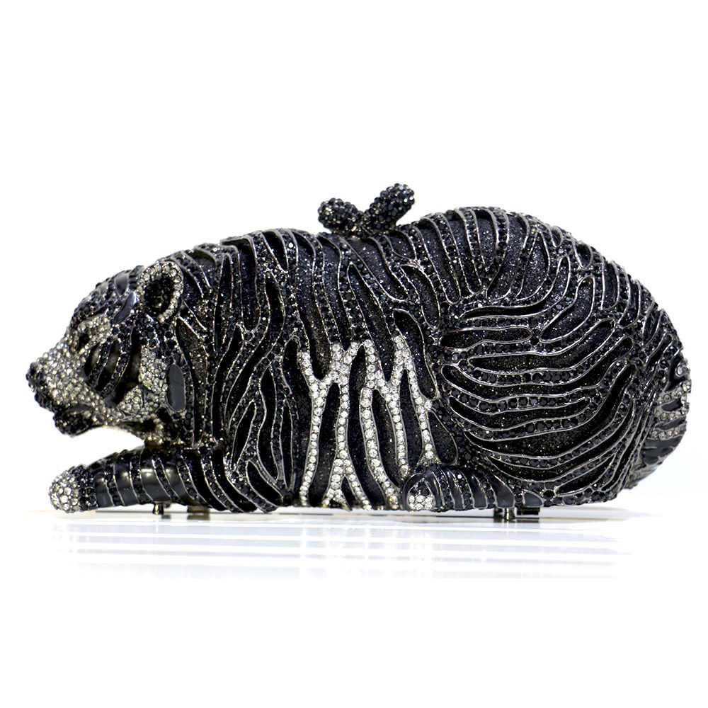 

Tiger Shape Evening Bag Crystal Clutches Party Clutch Customized Color Cocktail Clutch Metallic Evening Purse For Women