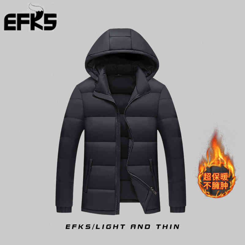 

new dachable hooded in winter thickened warm middle-aged and elderly cotton padded et for men, Black