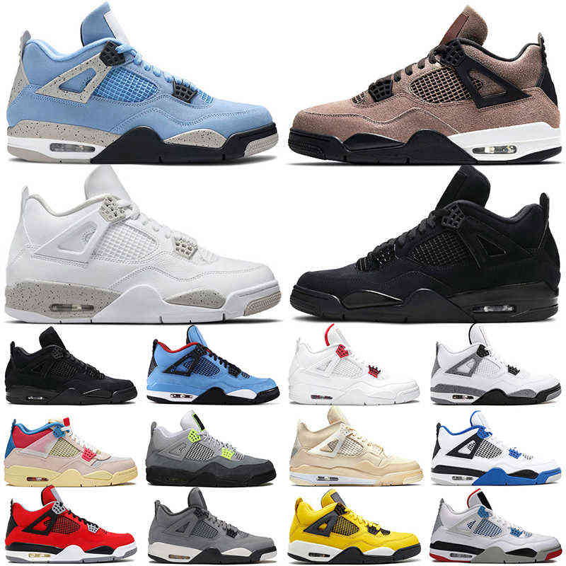 

Jumpman 4 4s Basketball Shoes University Blue White Oreo Lightning Black Cat Bred women mens trainers Outdoor Sport Sneakers, 4s university blue