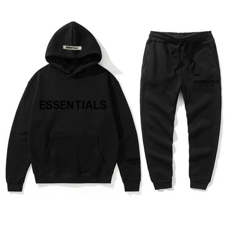 

Feel of God double line essentials new set chest soup seal couple Hooded Sweater fog2021