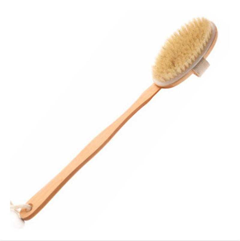 DHL Shipping Can Disassembled Bath Brush Natural Bristle Soft Fur Wooden Long Handle Cleaning Brush Deep clean skin
