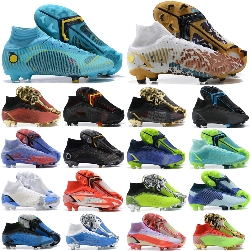 

2022 Mercurial 14 Superfly 8 Elite soccer cleats Shoes leather black white Lemon Venom blue void faith football boots mens designer sneakers
